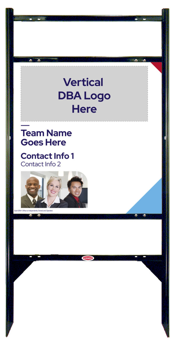 Team Name w Photo Angle Iron Frame w 2 Rider Inserts and Sign Panel Unit, 24h x 24w, Steel