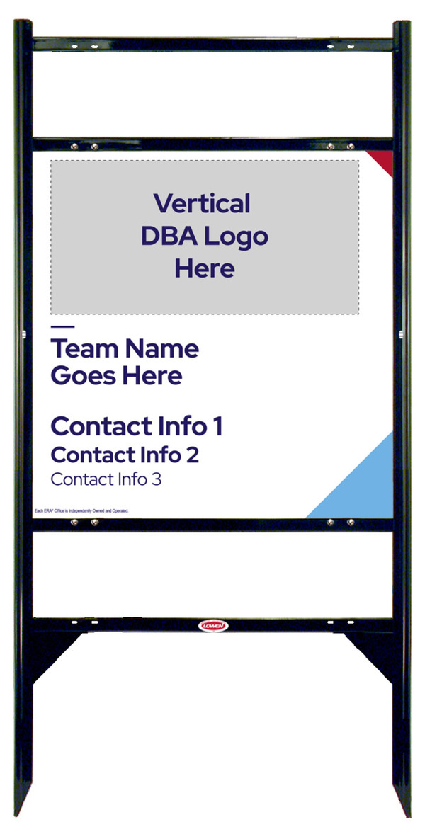 Team Name Angle Iron Frame w 2 Rider Inserts and Sign Panel Unit, 24h x 24w, Steel