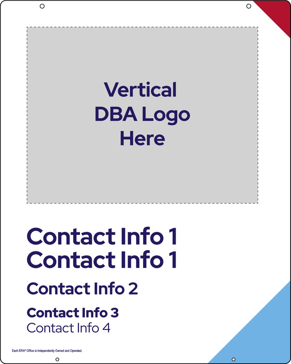 Agent Contact Info Hanging Sign Panel, 30h x 24w, Steel