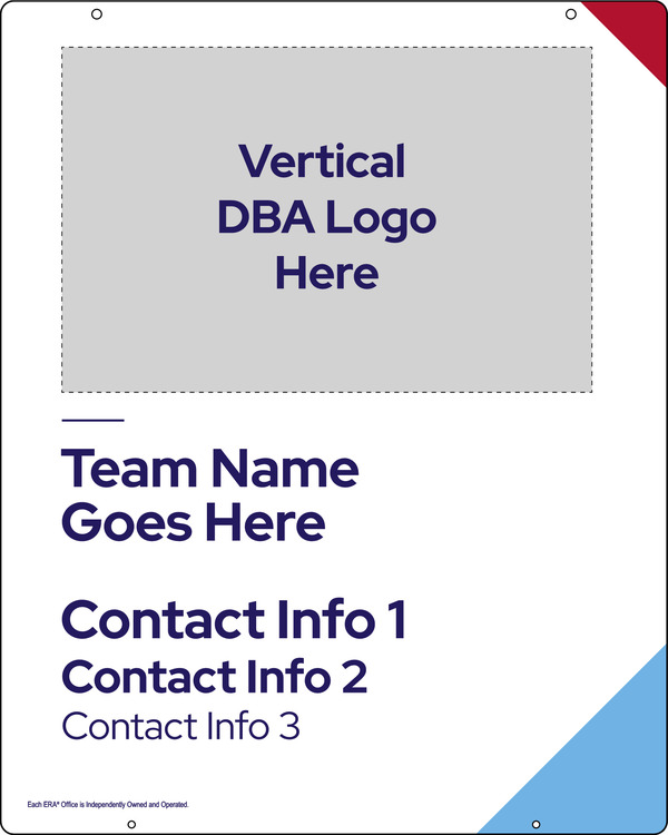 Team Name Hanging Sign Panel, 30h x 24w, Steel