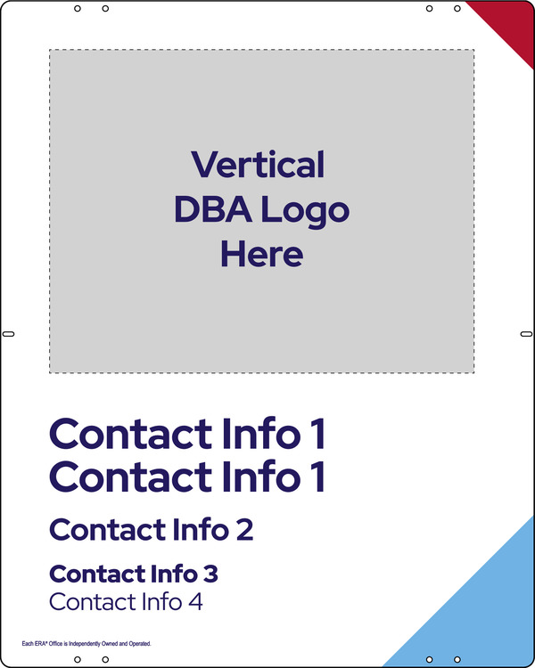 Agent Contact Info Sign Panel, 30h x 24w, Steel
