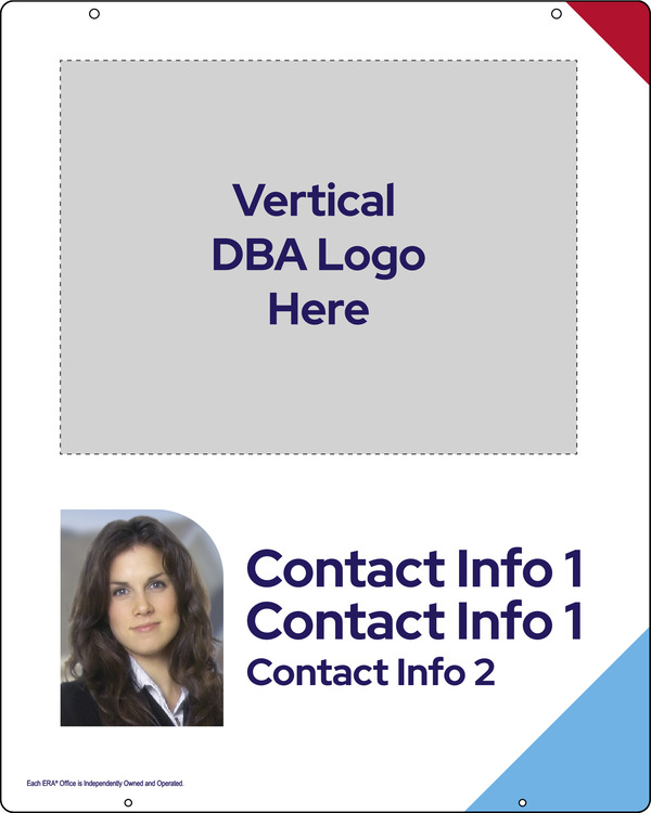 Agent Contact Info w Photo Hanging Sign Panel, 30h x 24w, Steel