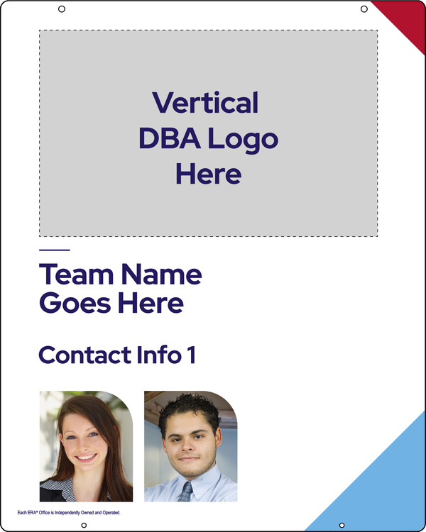 Team Name w Photos Hanging Sign Panel, 30h x 24w, Steel