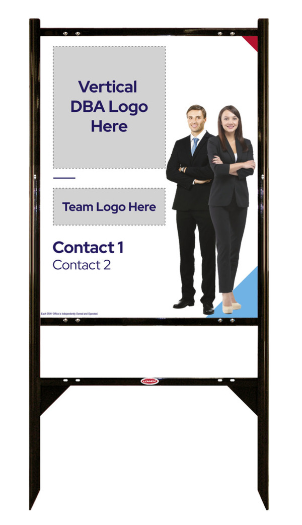 Team Logo w Photo Angle Iron Frame and Sign Panel Unit, 30h x 24w, Steel