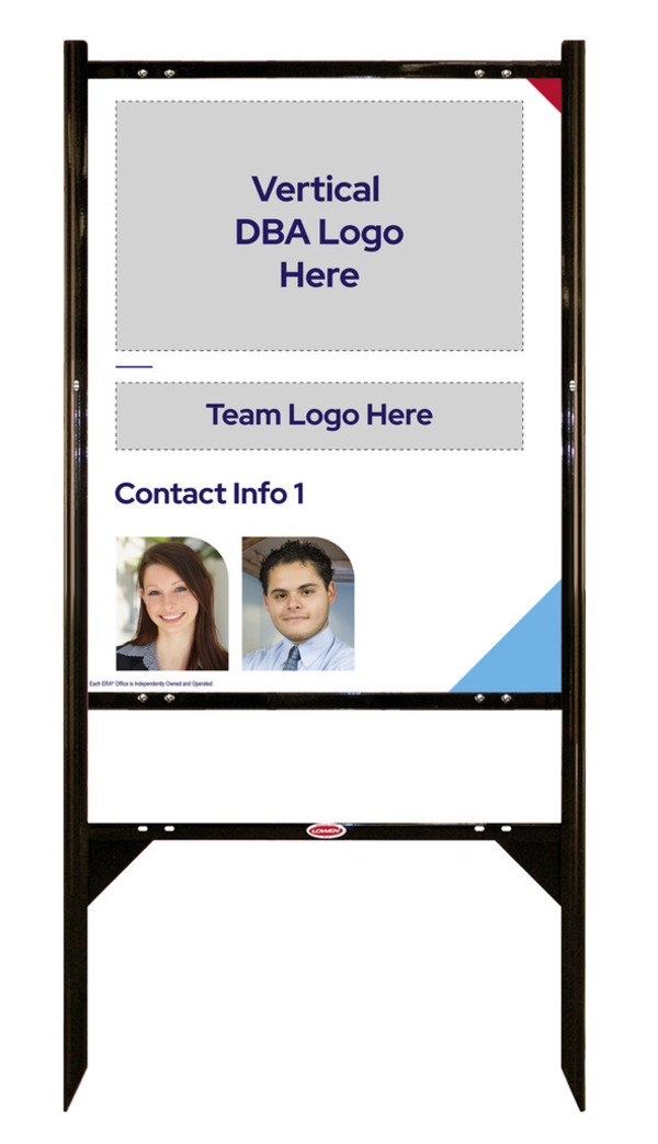 Team Logo w Photos Angle Iron Frame and Sign Panel Unit, 30h x 24w, Steel