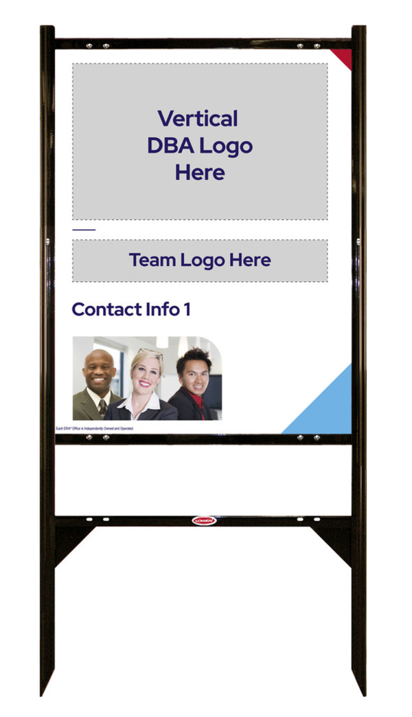 Team Logo w Photo Angle Iron Frame and Sign Panel Unit, 30h x 24w, Steel