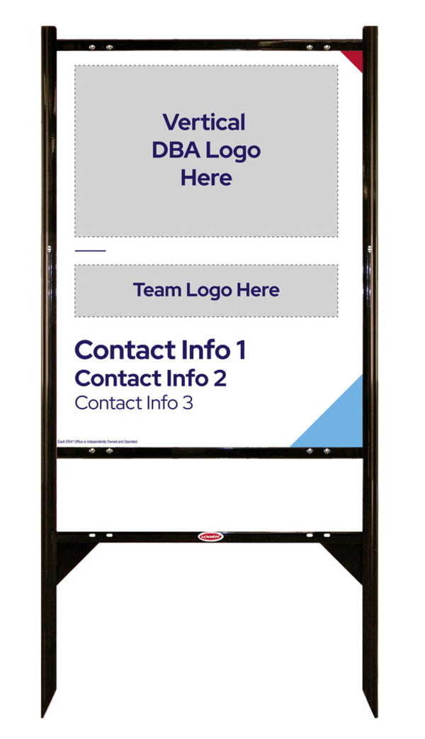 Team Logo Angle Iron Frame and Sign Panel Unit, 30h x 24w, Steel