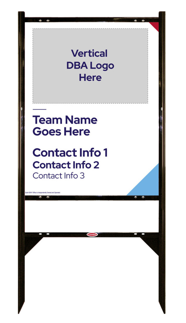 Team Name Angle Iron Frame and Sign Panel Unit, 30h x 24w, Steel