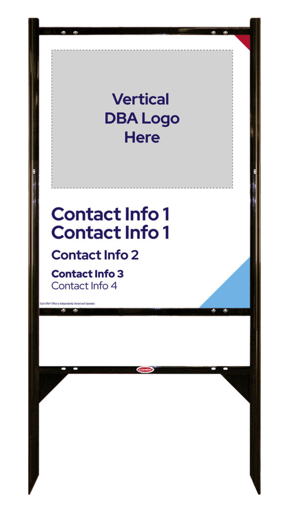 Agent Contact Info Angle Iron Frame and Sign Panel Unit, 30h x 24w, Steel