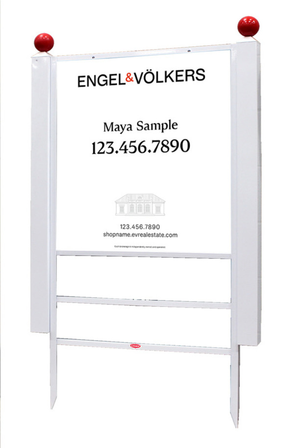 Slip-In Post Angle Iron Frame and Sign Panel Unit, 30h x 28w, 3mm