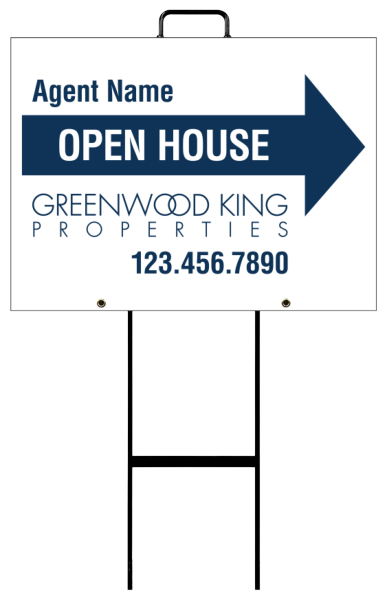 Grab and Go Agent Open House Sign Panel Unit, 18h x 24w, 4mm Corrugated