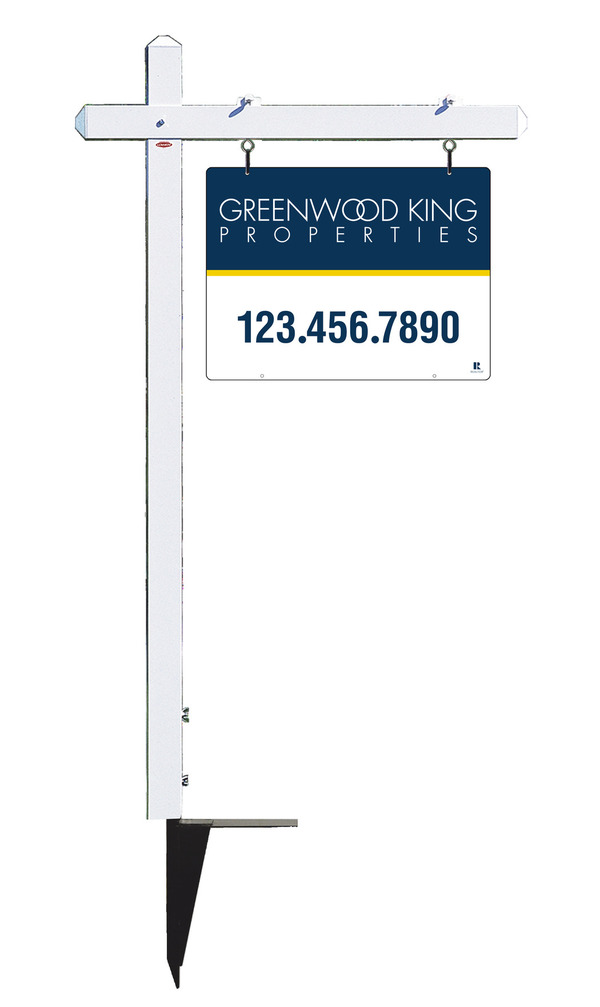 Greenwood King aluminum sign post and sign panel unit, 24 GA steel 18h x 24w