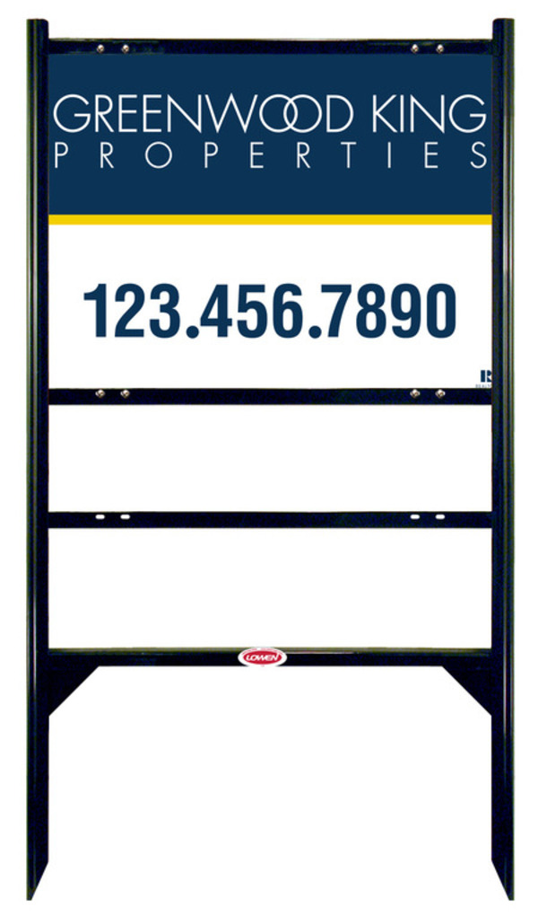 Greenwood King Angle Iron Frame and sign panel unit for 1 rider insert, 24 GA steel 18h x 24w