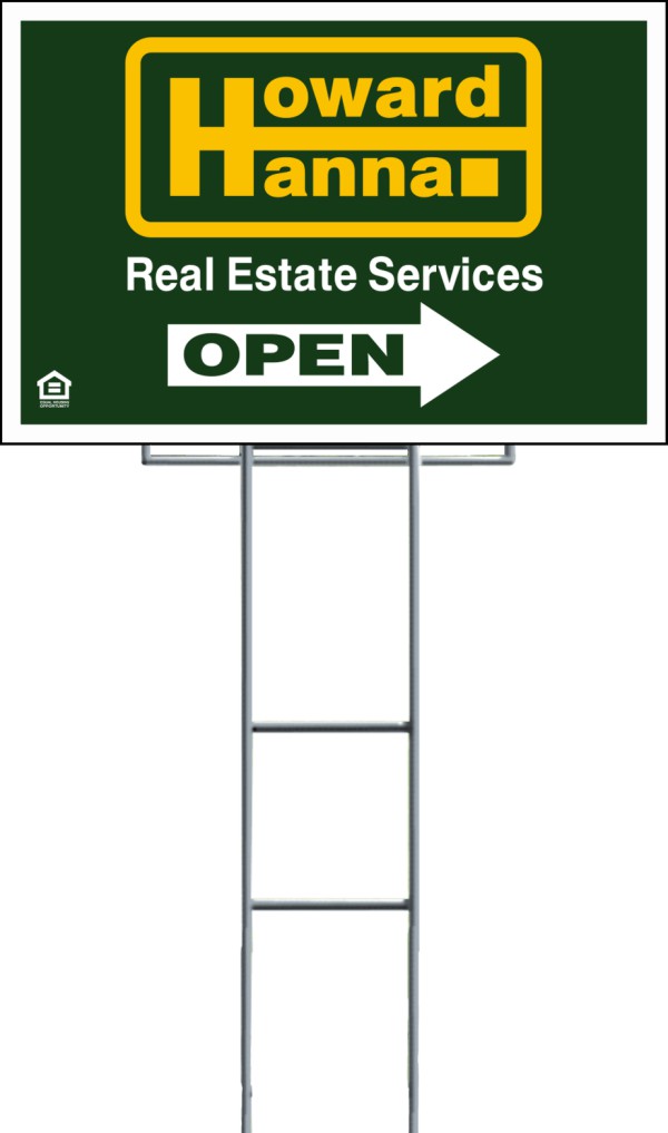 Round Rod H-Stake and Open Sign Panel Unit, 4mm corrugated plastic 12h x 18w