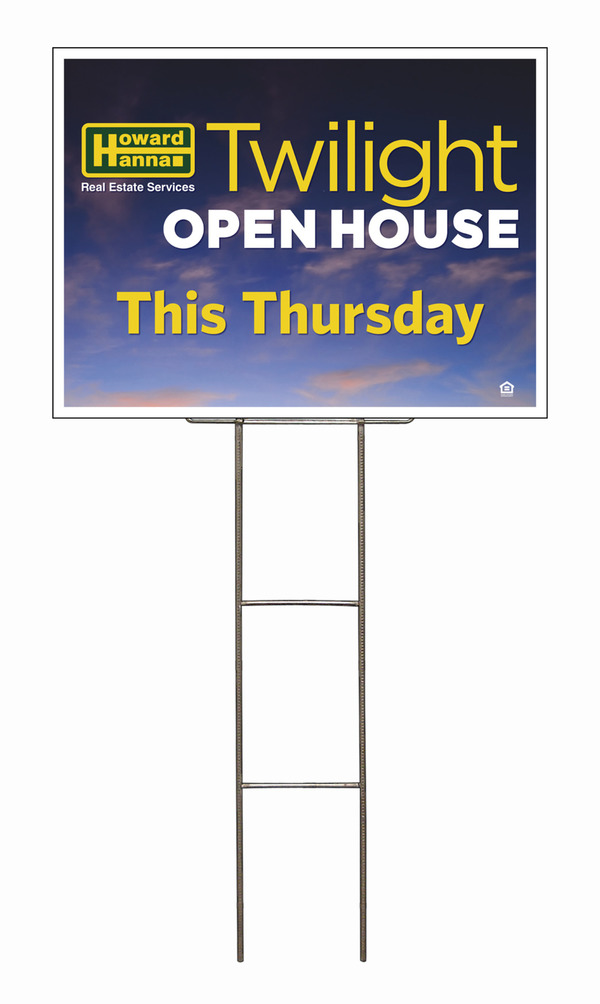 Wire H-Stake and Open House Thursday Sign Panel Unit, 18h x 24w, 4mm Corrugated
