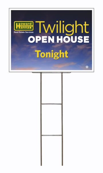 Wire H-Stake and Open House Tonight Sign Panel Unit, 18h x 24w, 4mm Corrugated