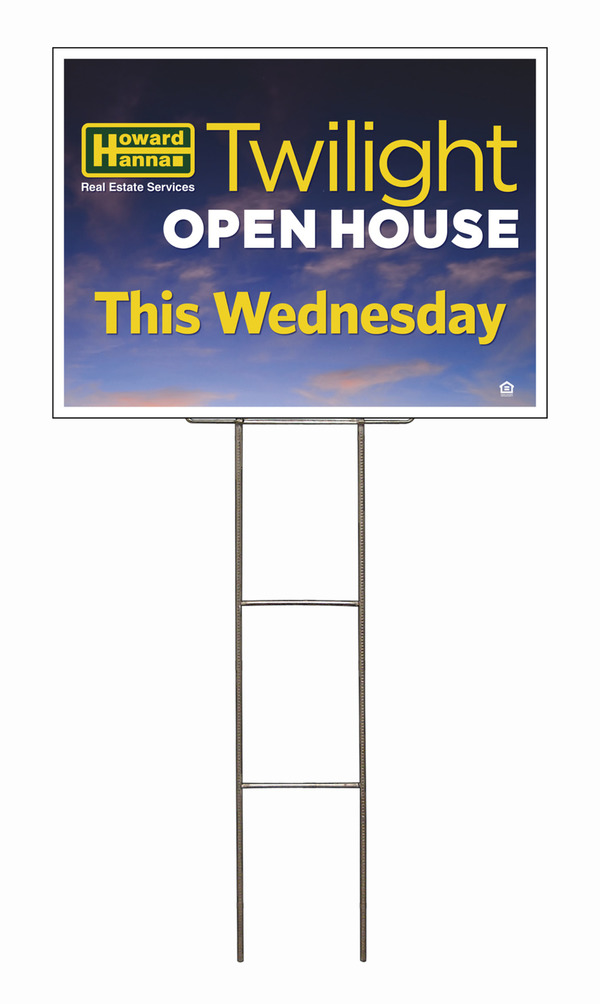 Wire H-Stake and Open House Wednesday Sign Panel Unit, 18h x 24w, 4mm Corrugated
