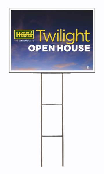 Wire H-Stake and Open House Sign Panel Unit, 18h x 24w, 4mm Corrugated