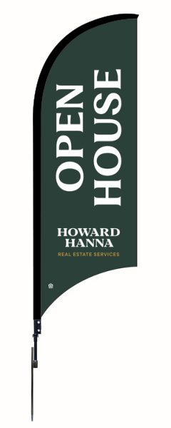 9FT Custom Open House Howard Hanna Feather Flag Unit, Printed on both Sides