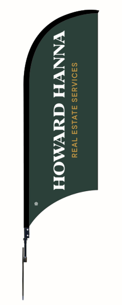 9FT Custom Howard Hanna Feather Flag Unit, Printed on both Sides