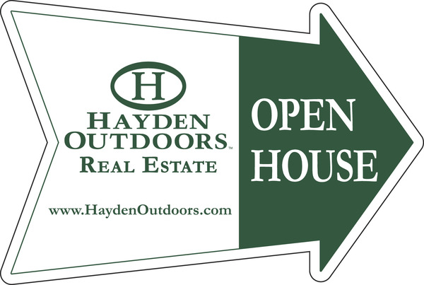 Directional Arrow Shape Open House Sign Panel, 18h x 24w, 4mm Corrugated