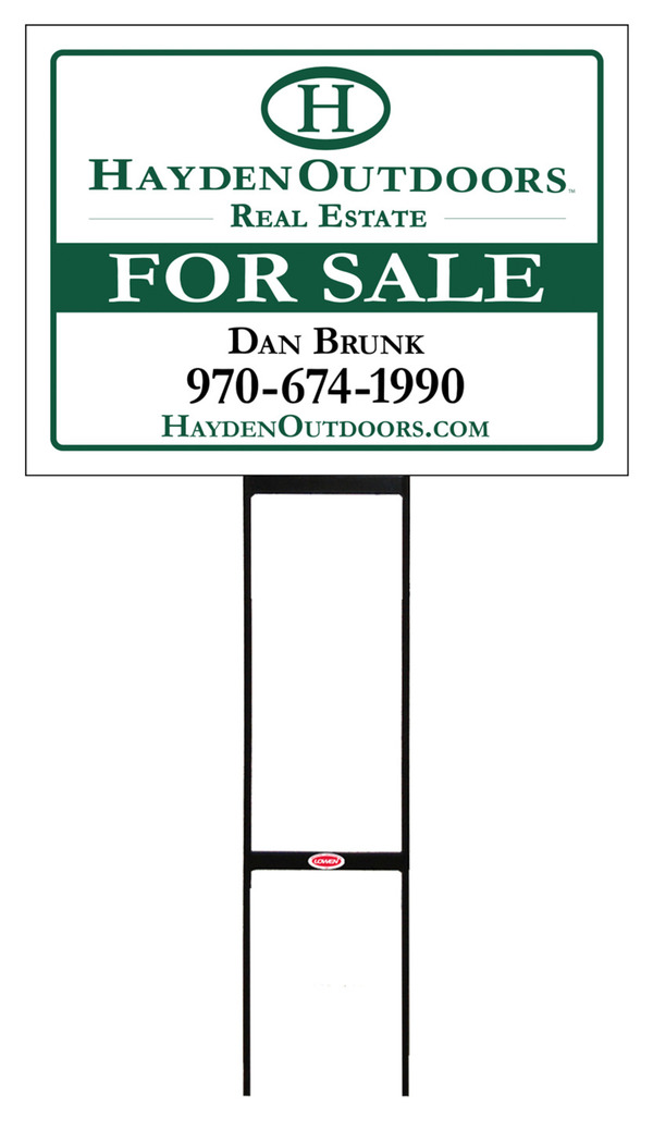 Round Rod H-Stake and Sign Panel Unit, 18h x 24w, 10mm Corrugated