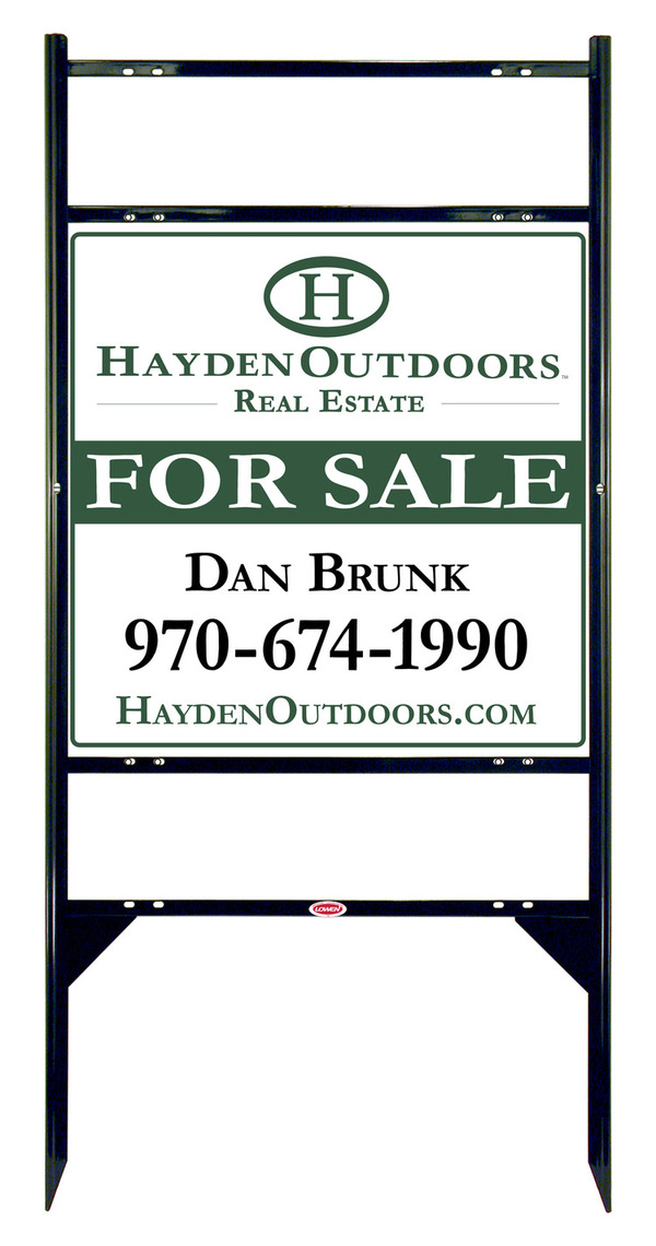 Angle Iron Frame with Two Rider Inserts and Sign Panel Unit, 24h x 24w, Black