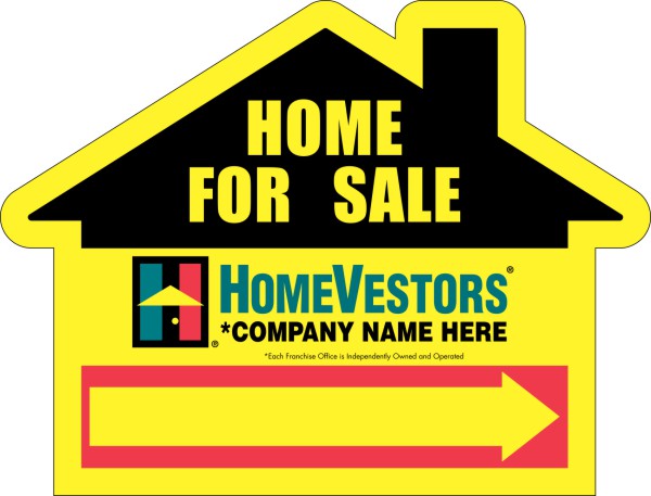 Real Estate house shaped Home For Sale Panel, 4mm Corrugated Plastic 18h x 24w