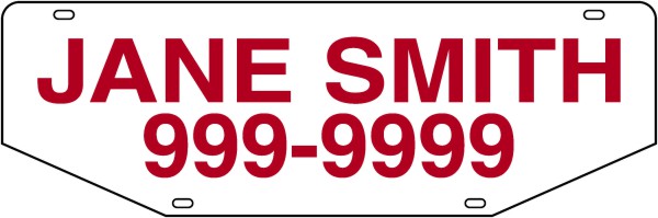 Real Estate Name Sign Rider, 24 GA Steel 6h x 18w