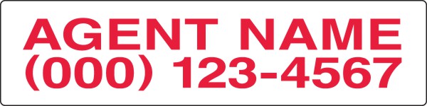 Real Estate Name Sign Rider, 24 GA Steel 6h x 24w
