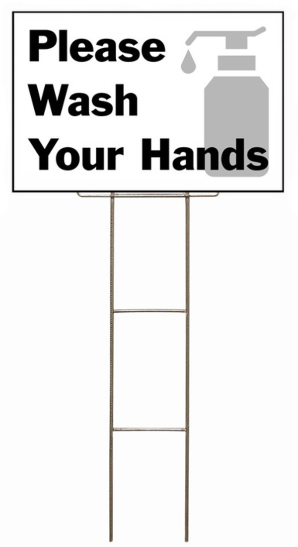 Wire Stake H-Frame and Sign Panel Unit, 12h x 18w, 4mm Corrugated Plastic