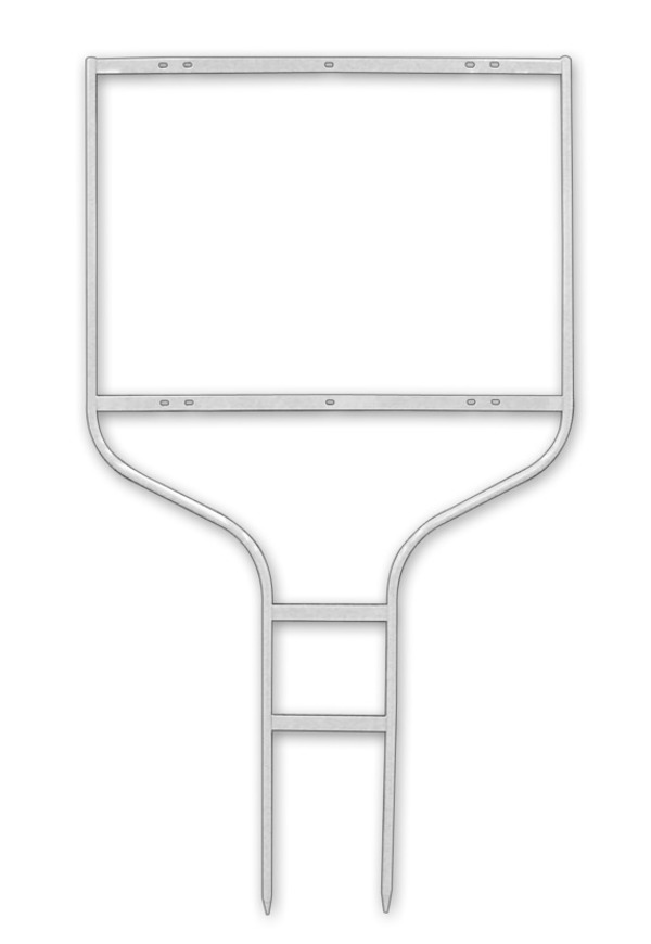 Round Rod Sign Frame,  18h x 24w - White
