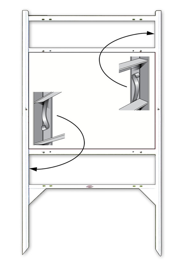 Real Estate Angle Iron Sign Frame with Two Rider Inserts,  18h x 24w - White
