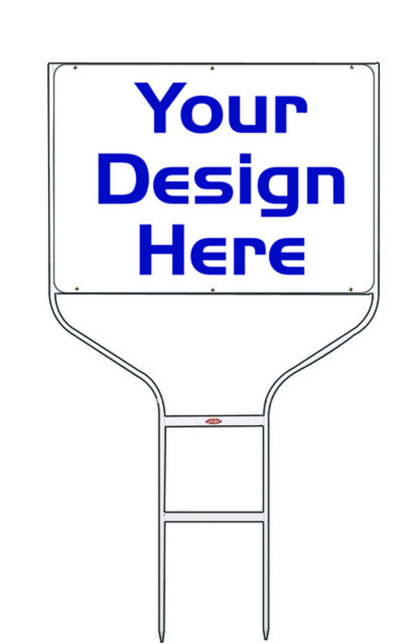 real estate Round Rod Sign Frame and sign panel unit, steel 18h x 24w