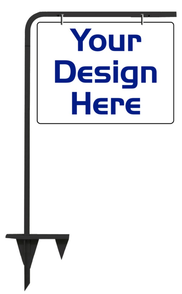 real estate tube sign stake and sign panel unit, 24 GA steel 18h x 24w