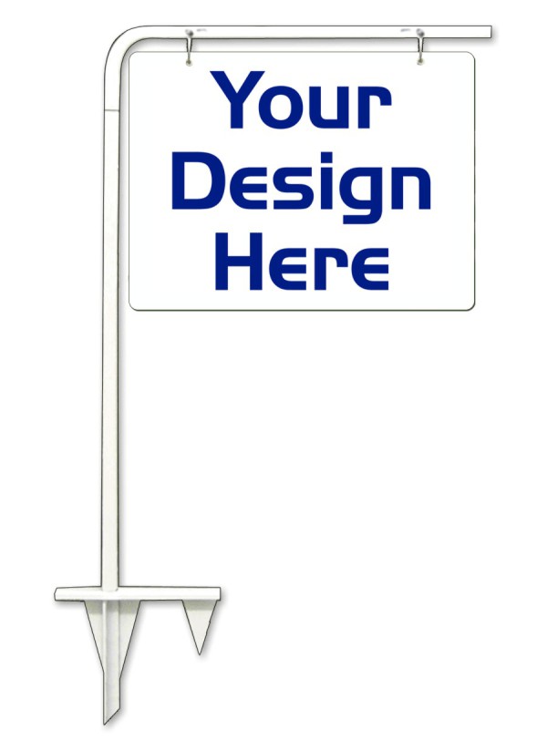 real estate tube sign stake and sign panel unit, 24 GA steel 18h x 24w