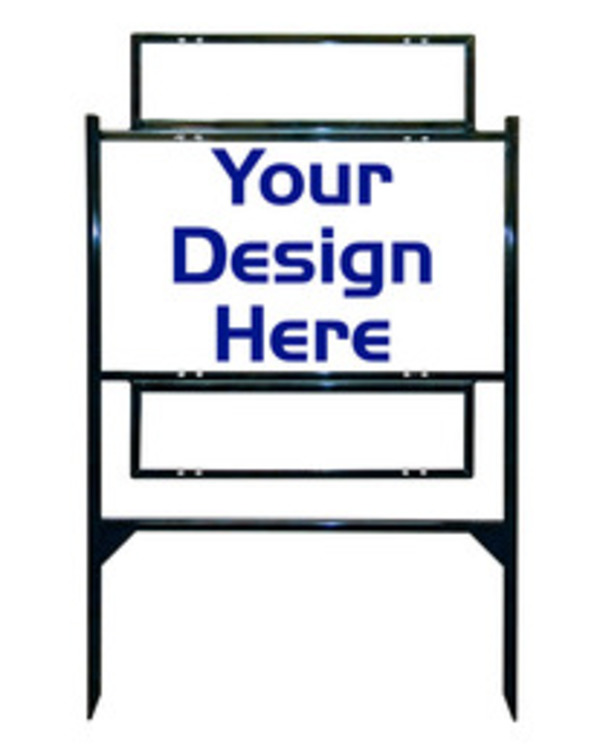 18h x 30w Angle Iron Yard Sign Unit with 2 Rider Inserts
