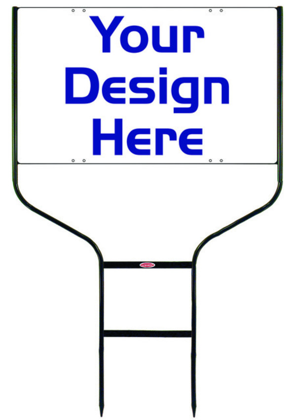 real estate Round Rod Sign Frame and sign panel unit, 24 GA steel, 18h x 30w