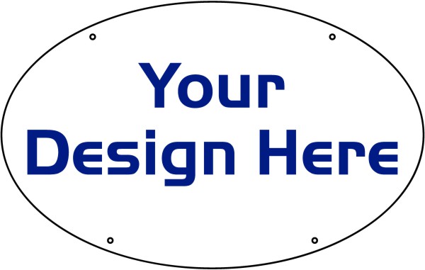Real Estate Hanging Oval Sign Panel with grommets, .150 Polyethylene 19h x 30w