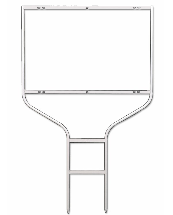 Real Estate Round Rod Sign Frame,  20h x 28w - White