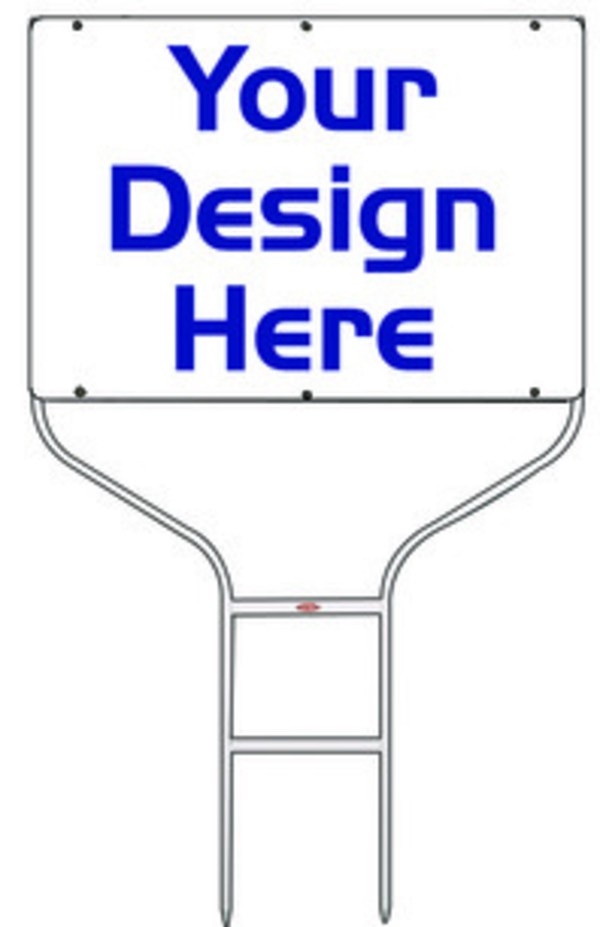 real estate Round Rod White Sign Frame and panel unit,  .090 polyethylene, 20h x 28w