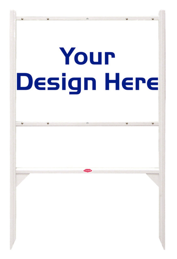real estate Angle Iron White sign Frame and panel unit, .090 polyethylene, 20h x 28w