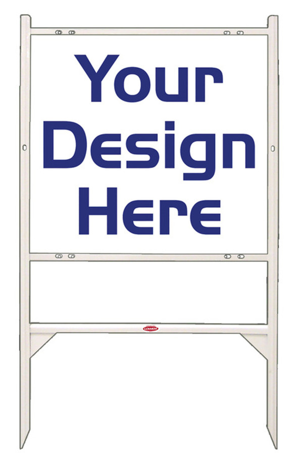 Angle Iron Frame and Sign Panel Unit, 22h x 24w, White