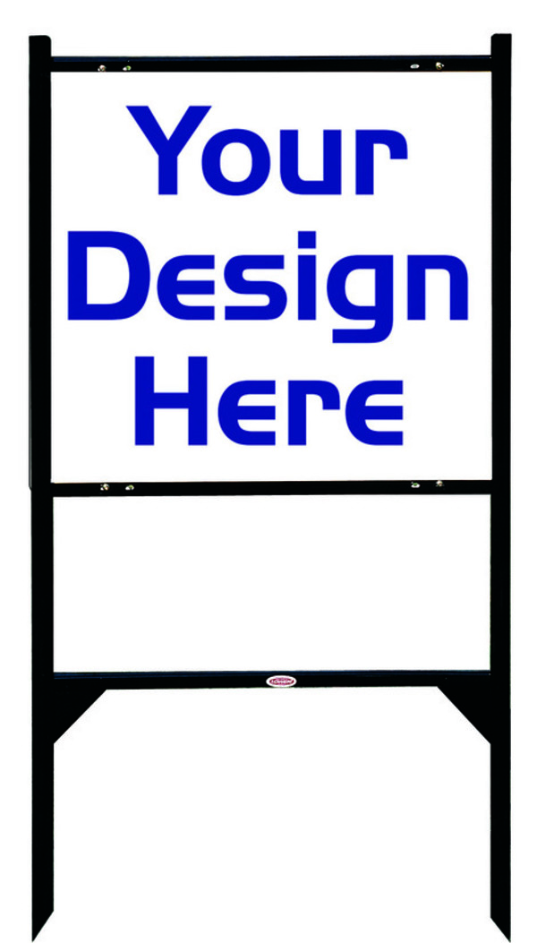 Angle Iron Frame and Sign Panel Unit, 22h x 24w, Black