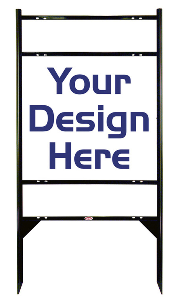 Angle Iron Frame with Two Rider Inserts and Sign Panel Unit, 22h x 24w