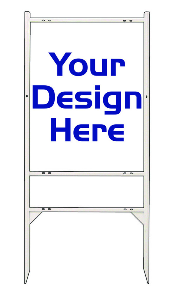 Angle Iron Frame and Sign Panel Unit, 24h x 18w, White