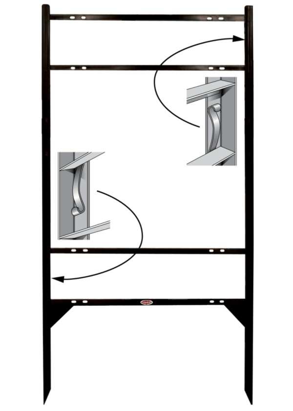 Real Estate Angle Iron Sign Frame with Two Rider Inserts, 24h x 24w - Black