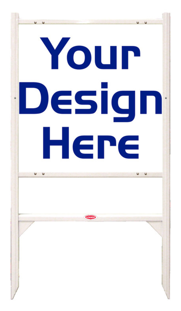 real estate White Angle Iron Frame and sign panel unit, 24 GA steel, 24h x 24w