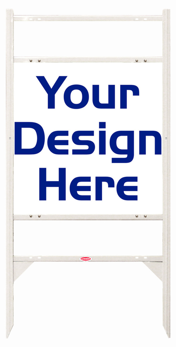 real estate Angle Iron Frame and sign panel unit  for 2 Rider inserts, steel 24h x 24w