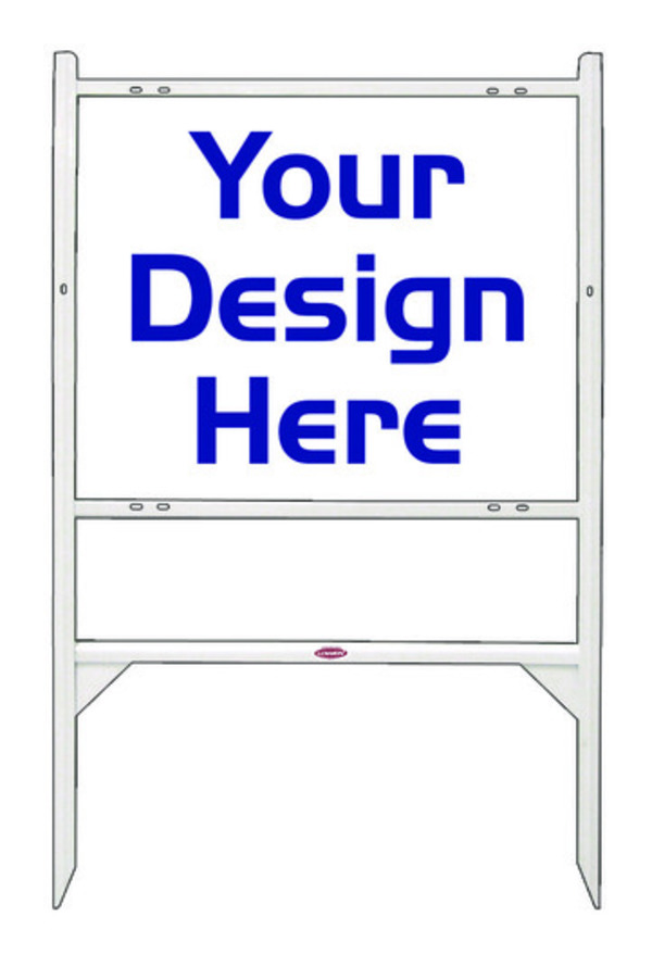 Angle Iron Frame and Sign Panel Unit, 24h x 30w, White